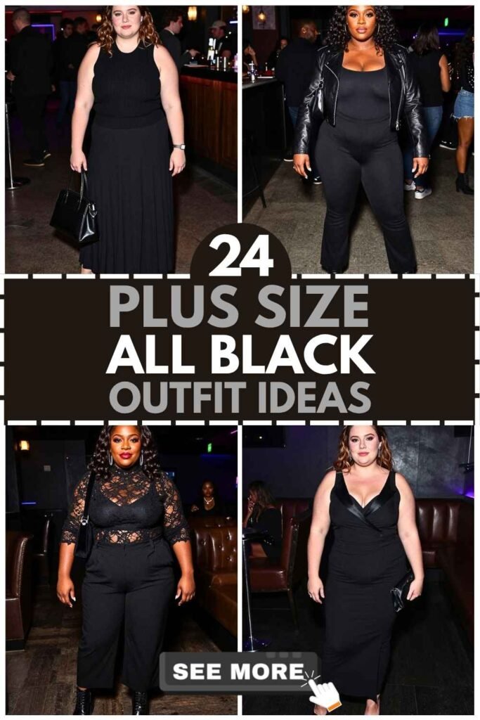 24 Plus Size All Black Outfits