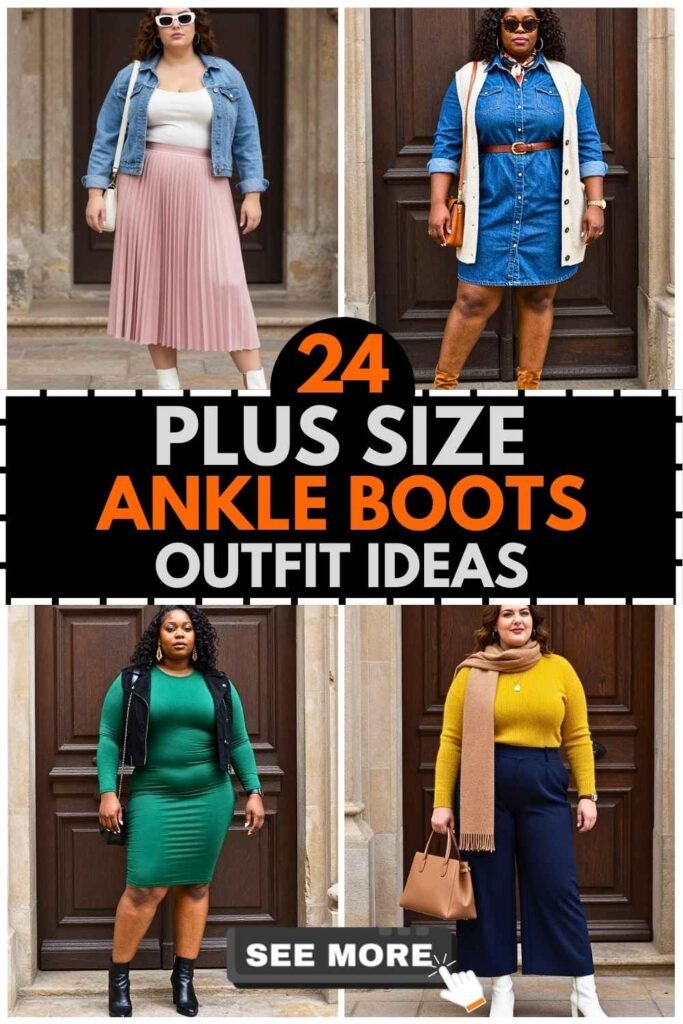 24 Plus Size Ankle Boots Outfits