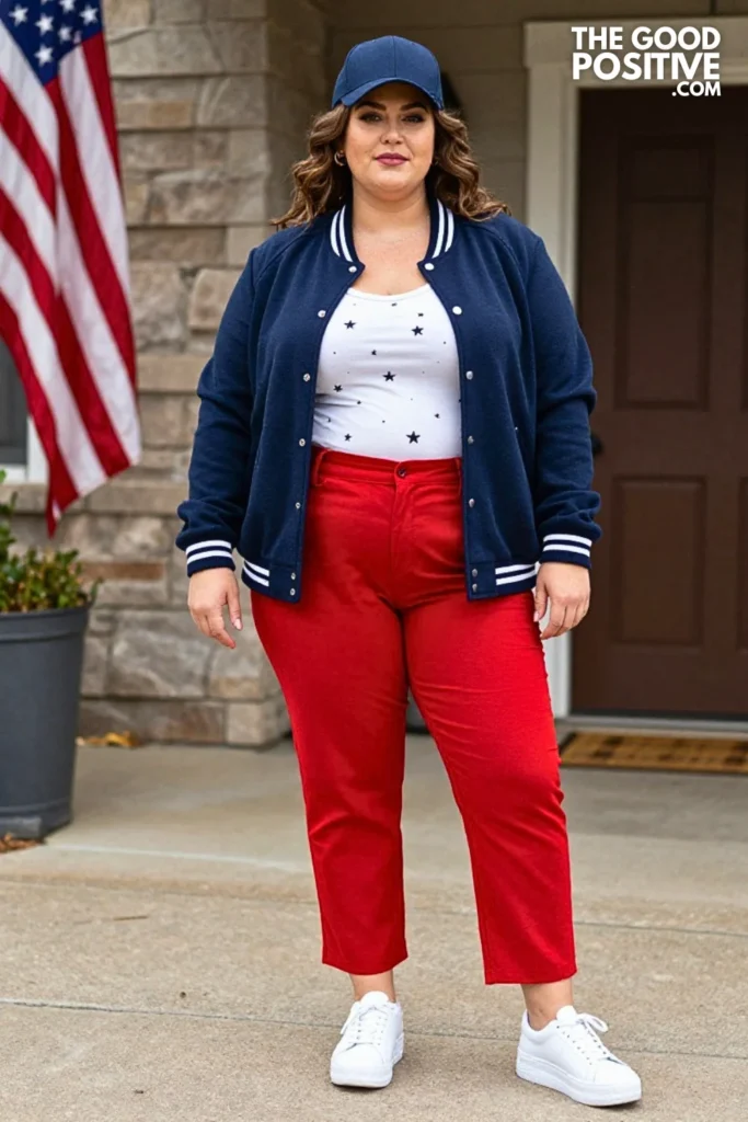 Americana Varsity Jacket With Star Tee