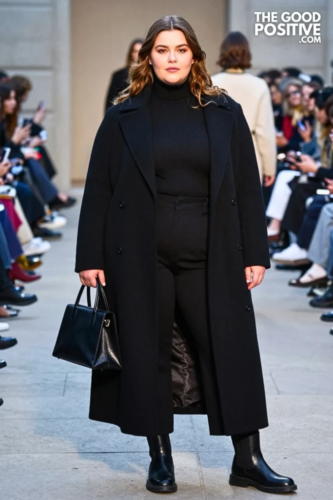 Long Wool Coat With Wide-Leg Trousers