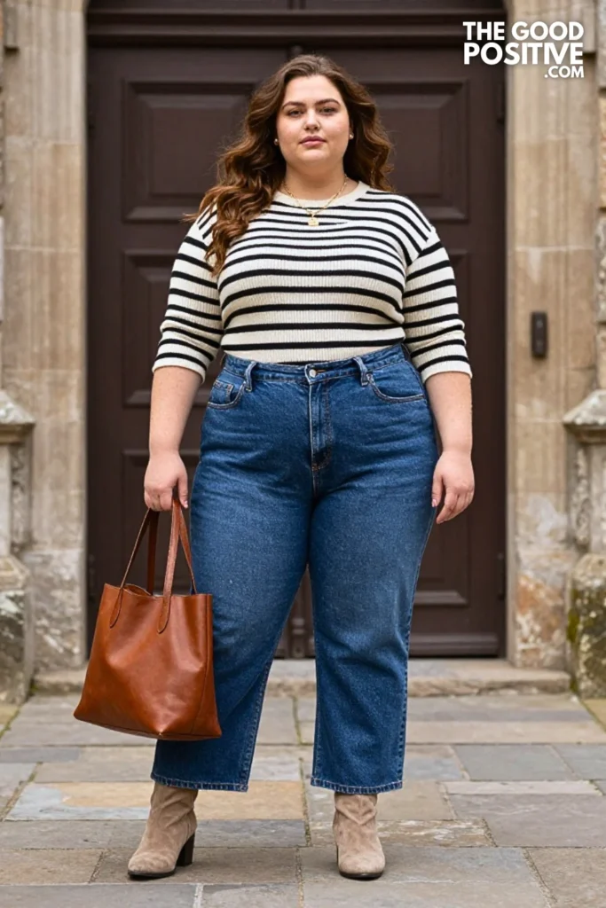 Wide-Leg Jeans With Beige Ankle Boots